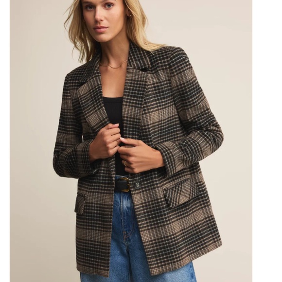 Z Supply Kingston Relaxed Plaid Blazer - Picture 5 of 8